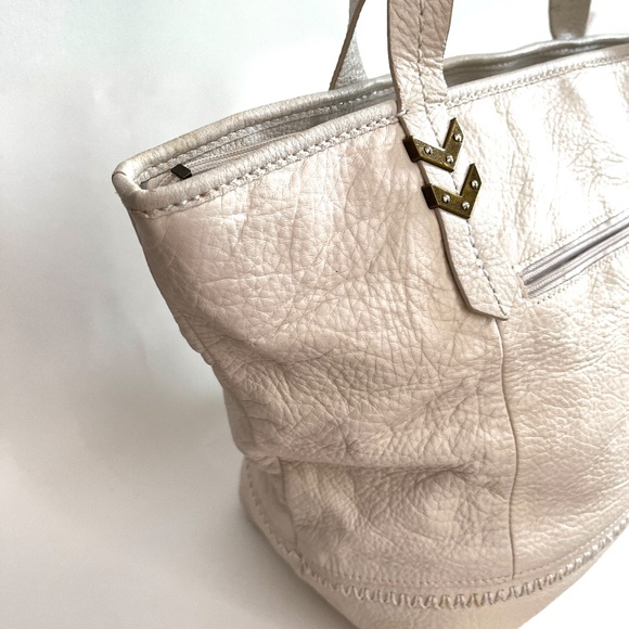 😍🌻 THE SAK   Tote Shoulder Handbag in Ivory White Genuine Leather - Picture 6 of 13